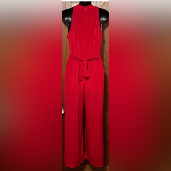 New with tags Beige by ECl Red Bedazzled Jumpsuit Size 8 - Picture 8 of 8